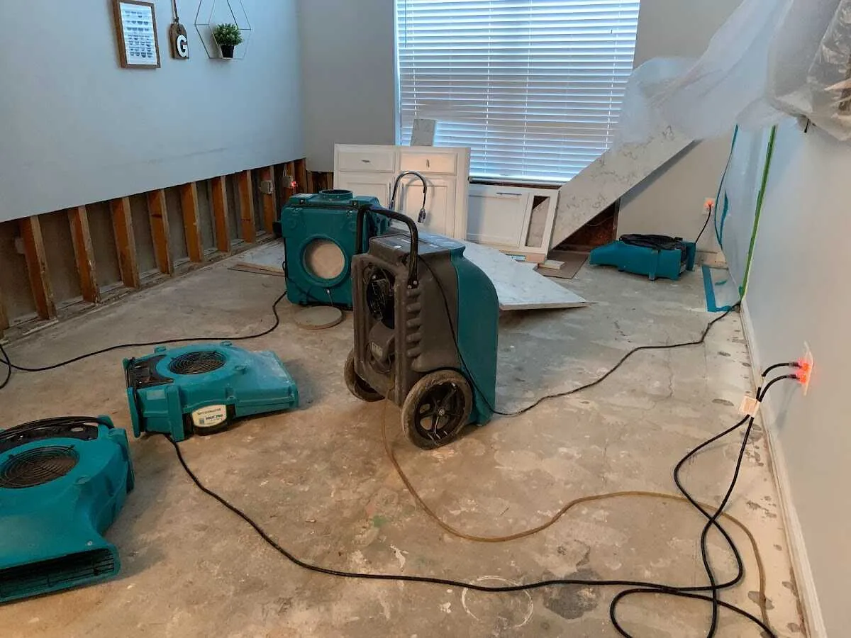 Dehumidifier in flood-cut room for Water Extraction & Removal in Mount Holly